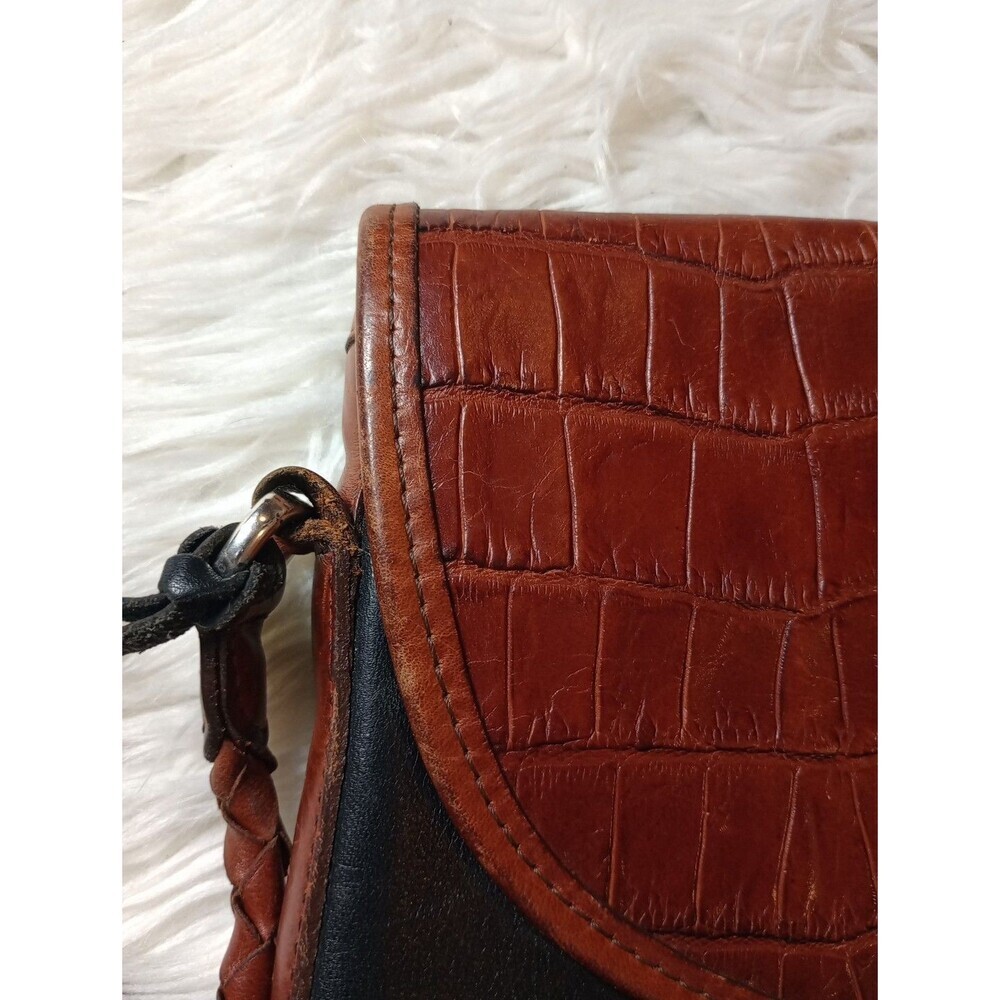 Brighton Vintage Brown Croc Leather Western Shoulder Bag No. 843895 - Picture 13 of 16